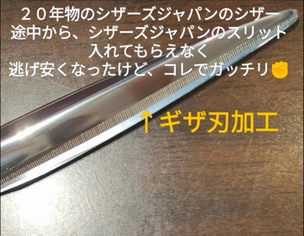 美容学生、美容師必見ハサミ屋ハヤシさんで２０年物のシザーをギザ刃加工で復活